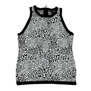 White House Black Market Black and White Patterned Sweater